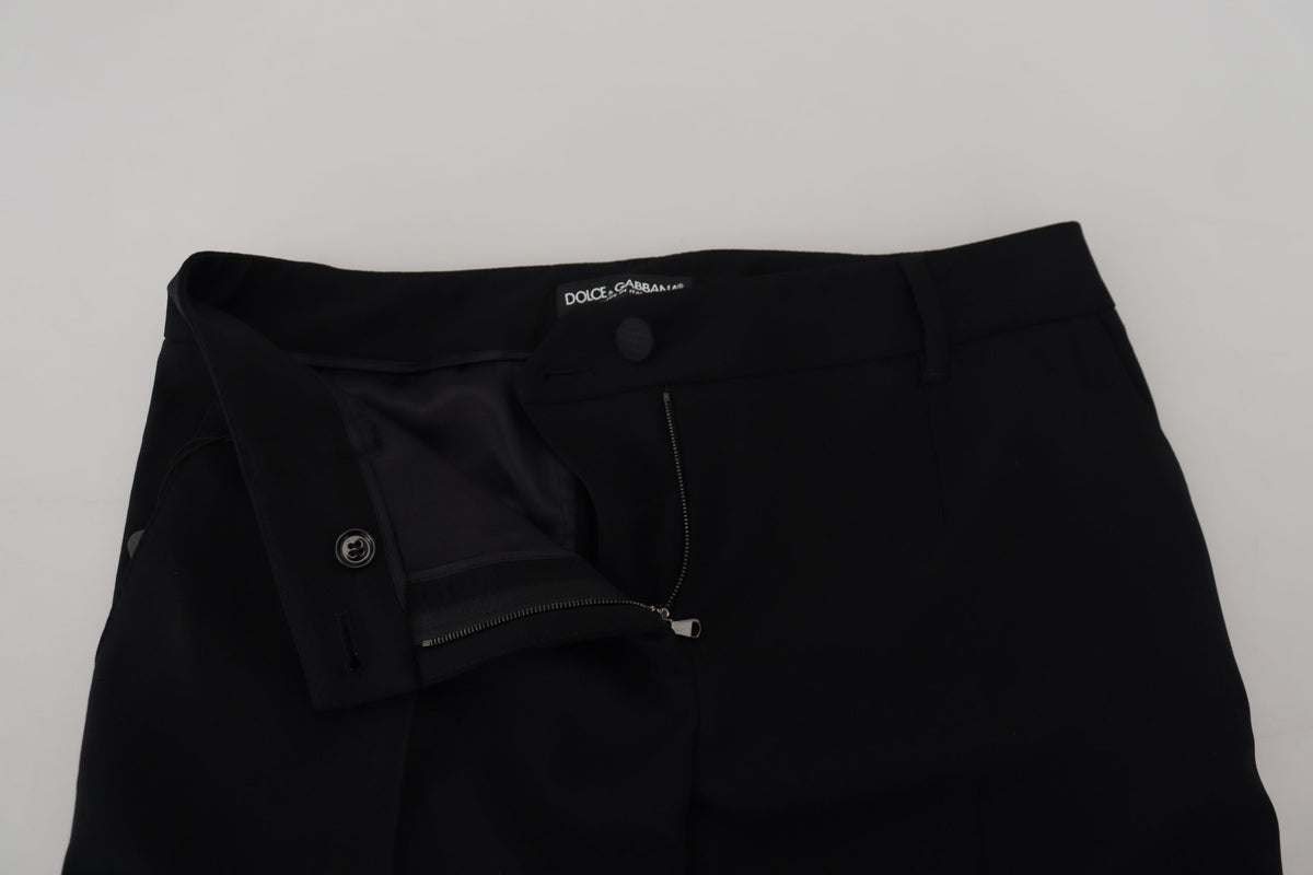 Dolce & Gabbana Black Tapered Women Wool Women's Pants