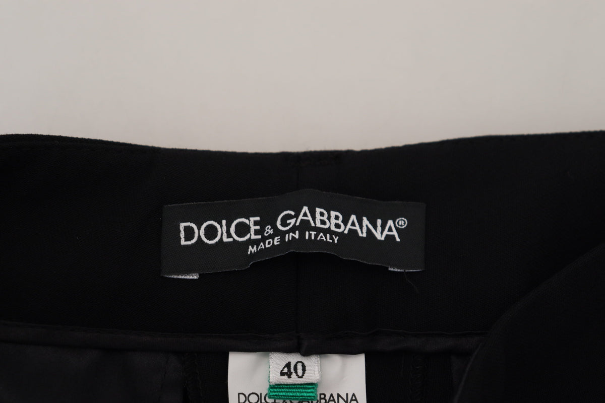 Dolce & Gabbana Black Tapered Women Wool Women's Pants