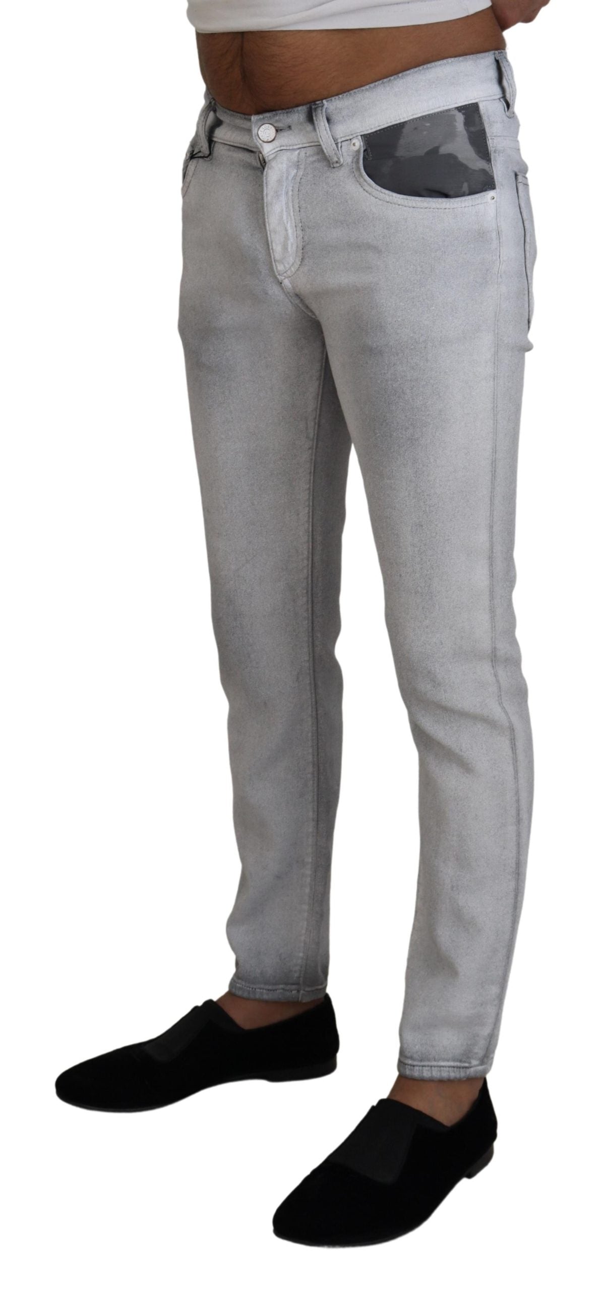 Dolce & Gabbana Gray Washed Skinny Men Denim Men's Jeans