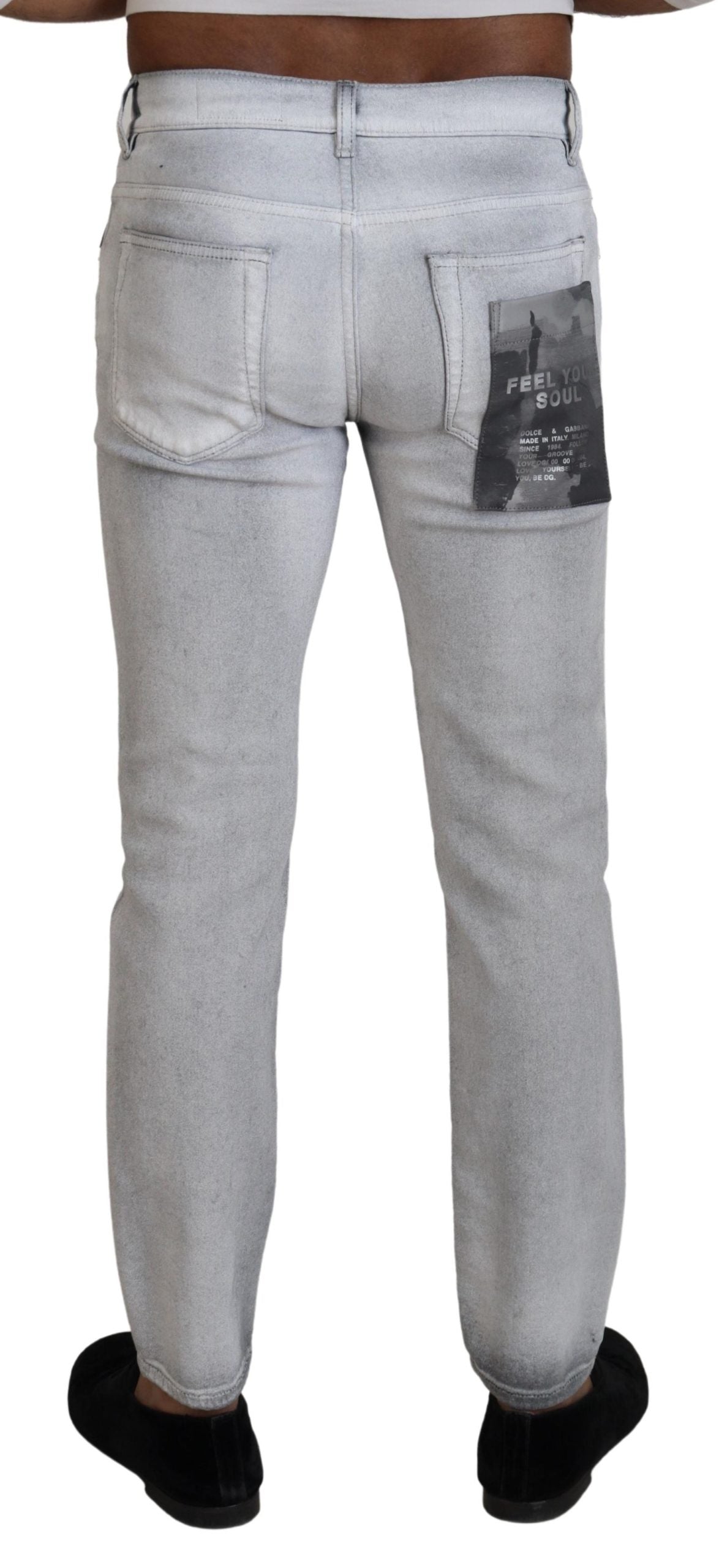 Dolce & Gabbana Gray Washed Skinny Men Denim Men's Jeans