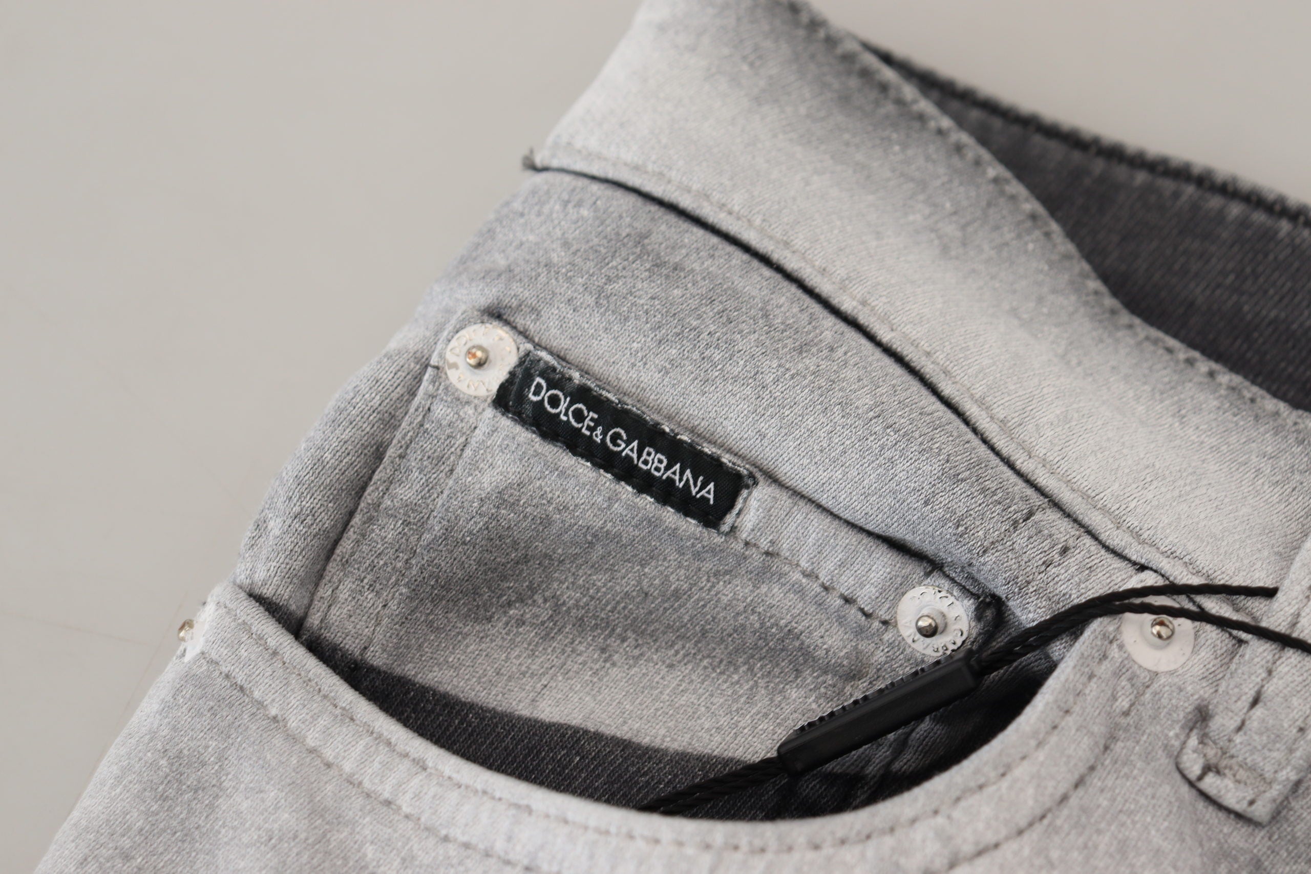 Dolce & Gabbana Gray Washed Skinny Men Denim Men's Jeans