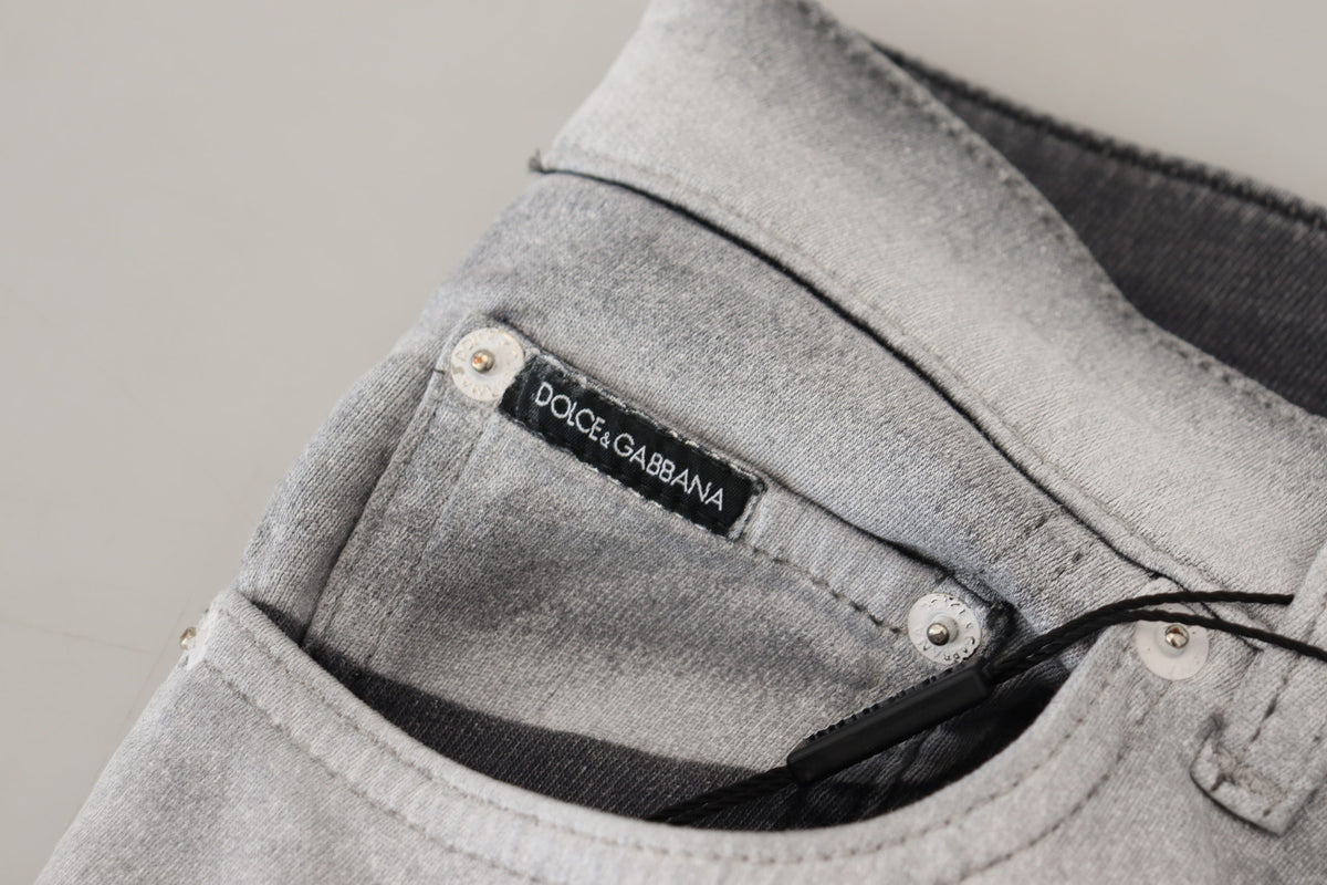 Dolce & Gabbana Gray Washed Skinny Men Denim Men's Jeans