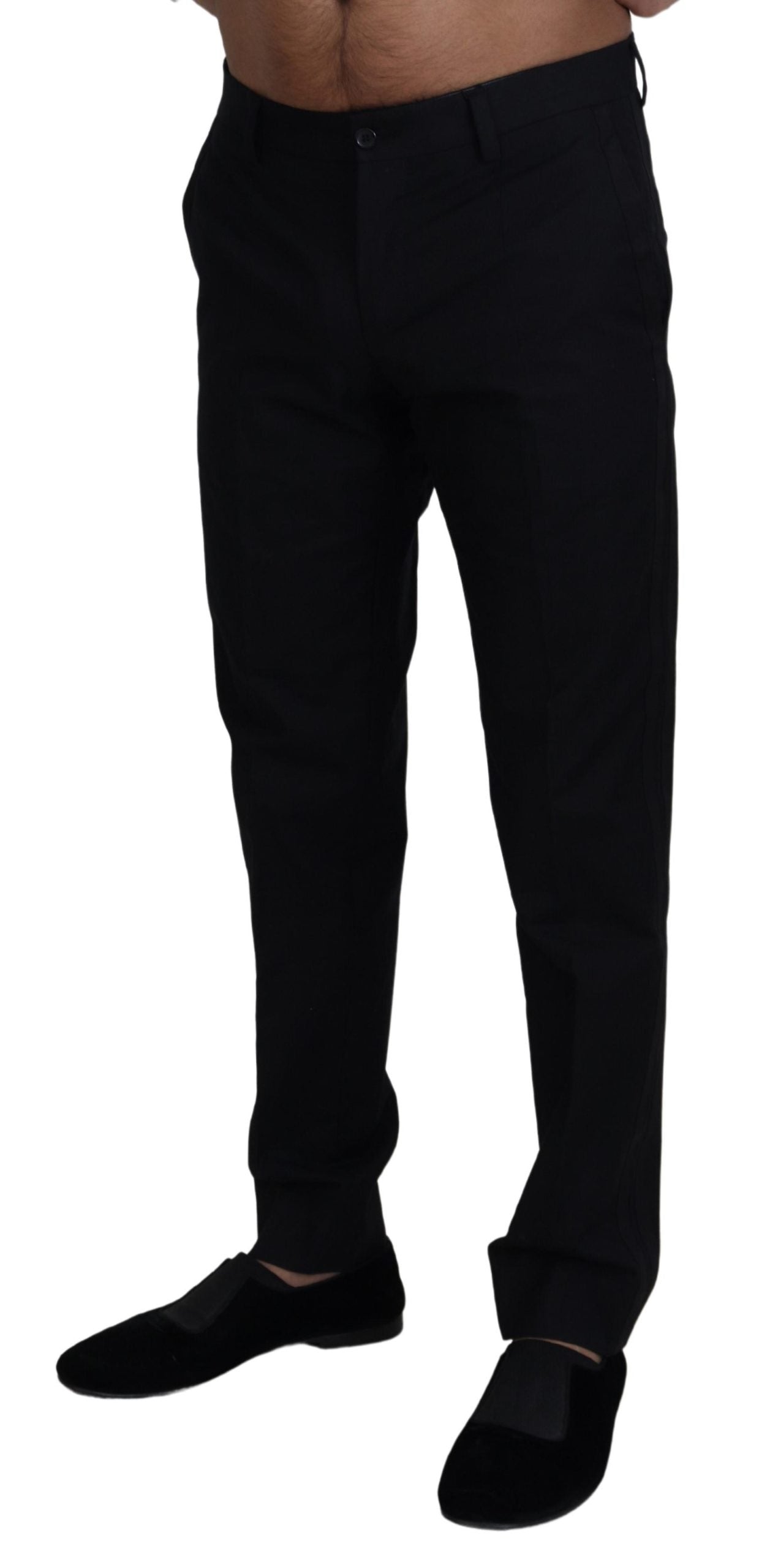 Dolce & Gabbana Black Chino Formal Cotton Men's Pants
