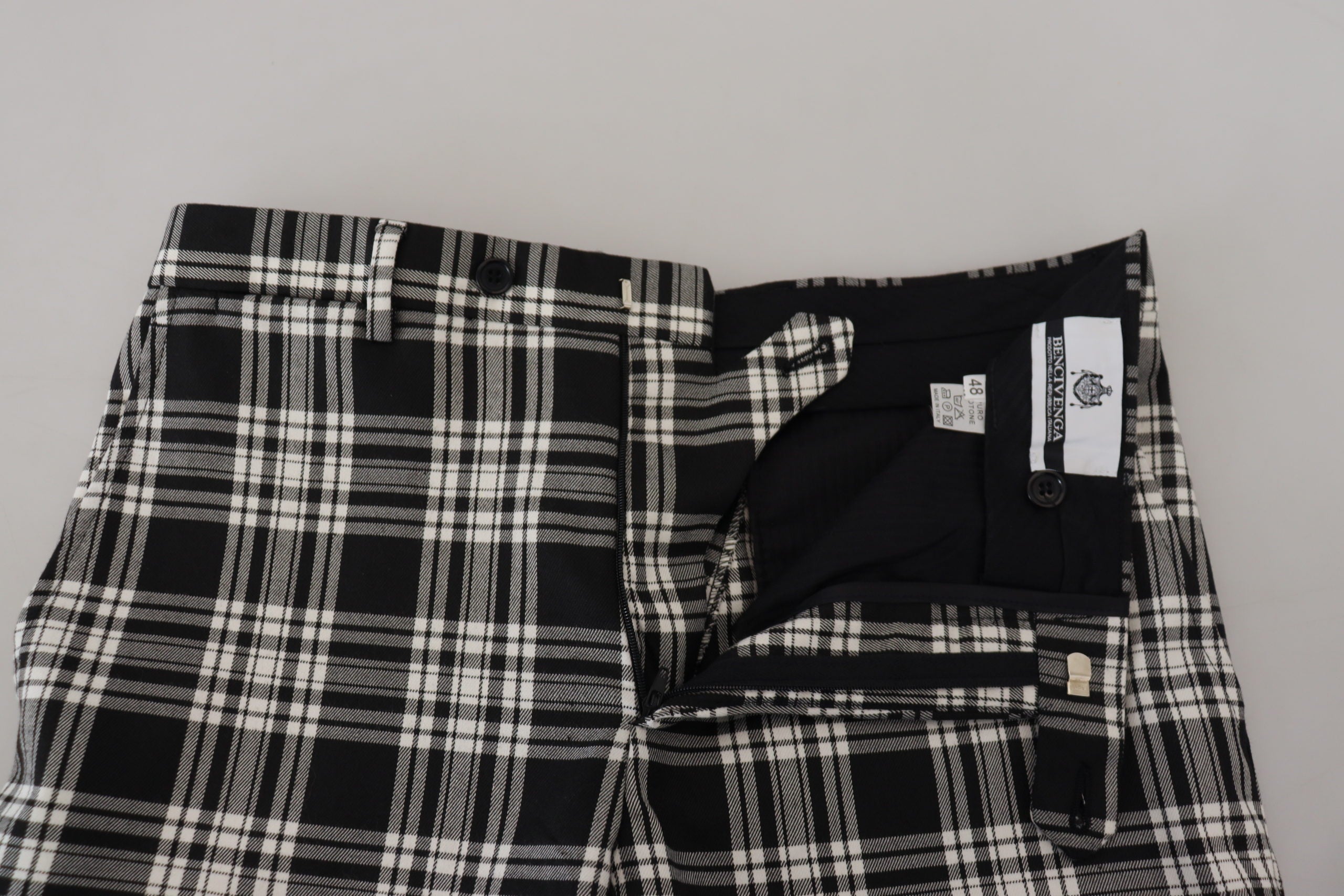 BENCIVENGA Elegant Black Pure Cotton Pants for Men's Men