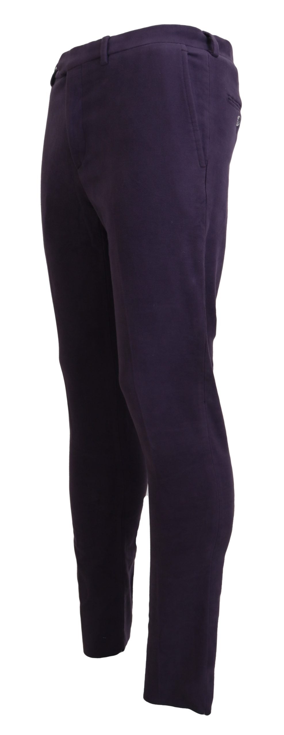 BENCIVENGA Purple Pure Cotton Tapered Mens Men's Pants