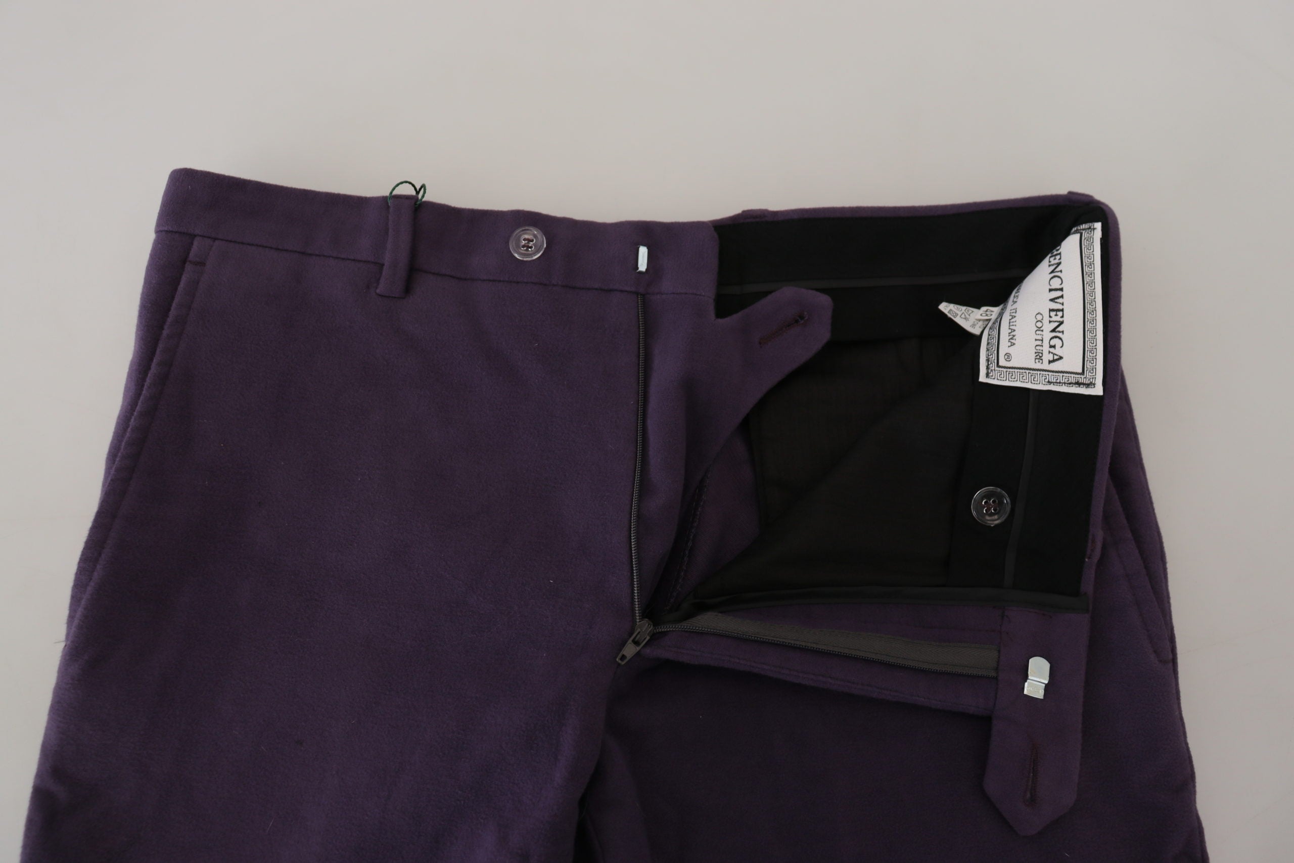 BENCIVENGA Purple Pure Cotton Tapered Mens Men's Pants