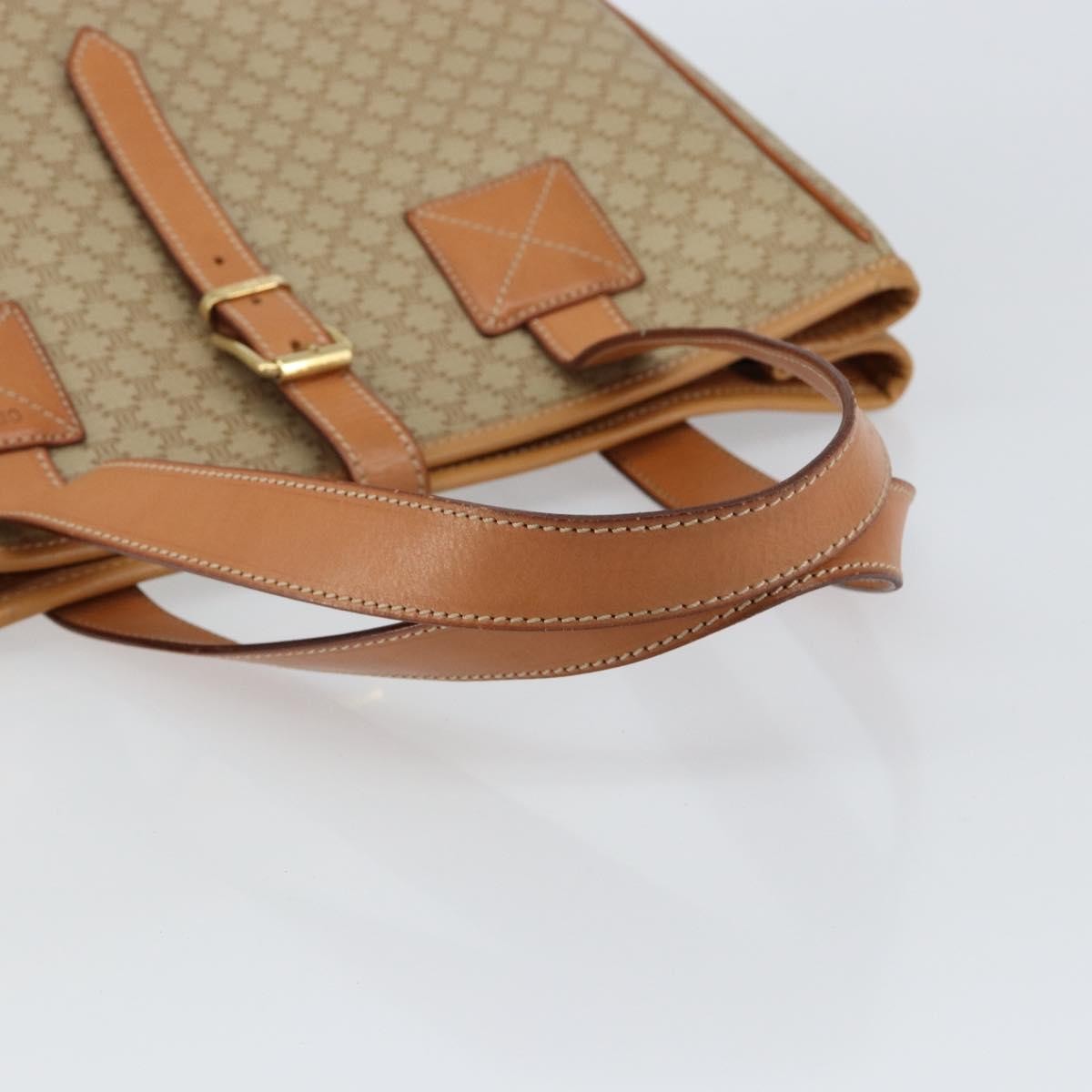 Celine Macadam Shoulder Pvc Leather Beige Canvas Shoulder Bag Bag (Pre-Owned)