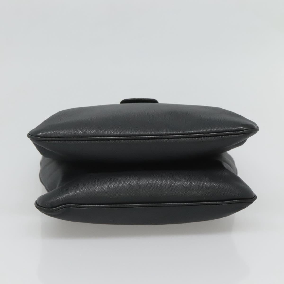 Salvatore Ferragamo Gancini Leather Black Leather Handbag (Pre-Owned)