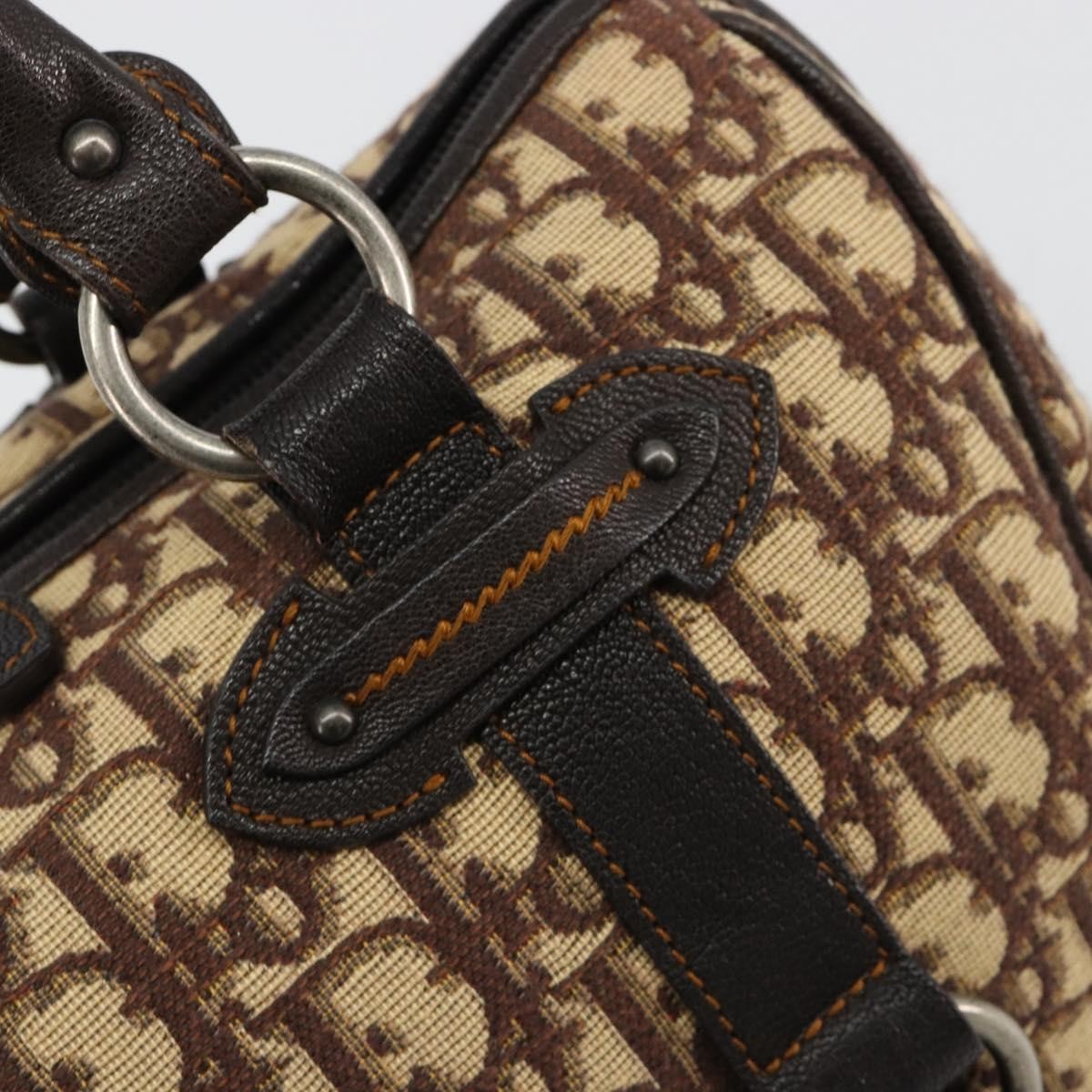 Christian Dior Vintage Cd Trotter Canvas Brown Canvas Handbag (Pre-Owned)