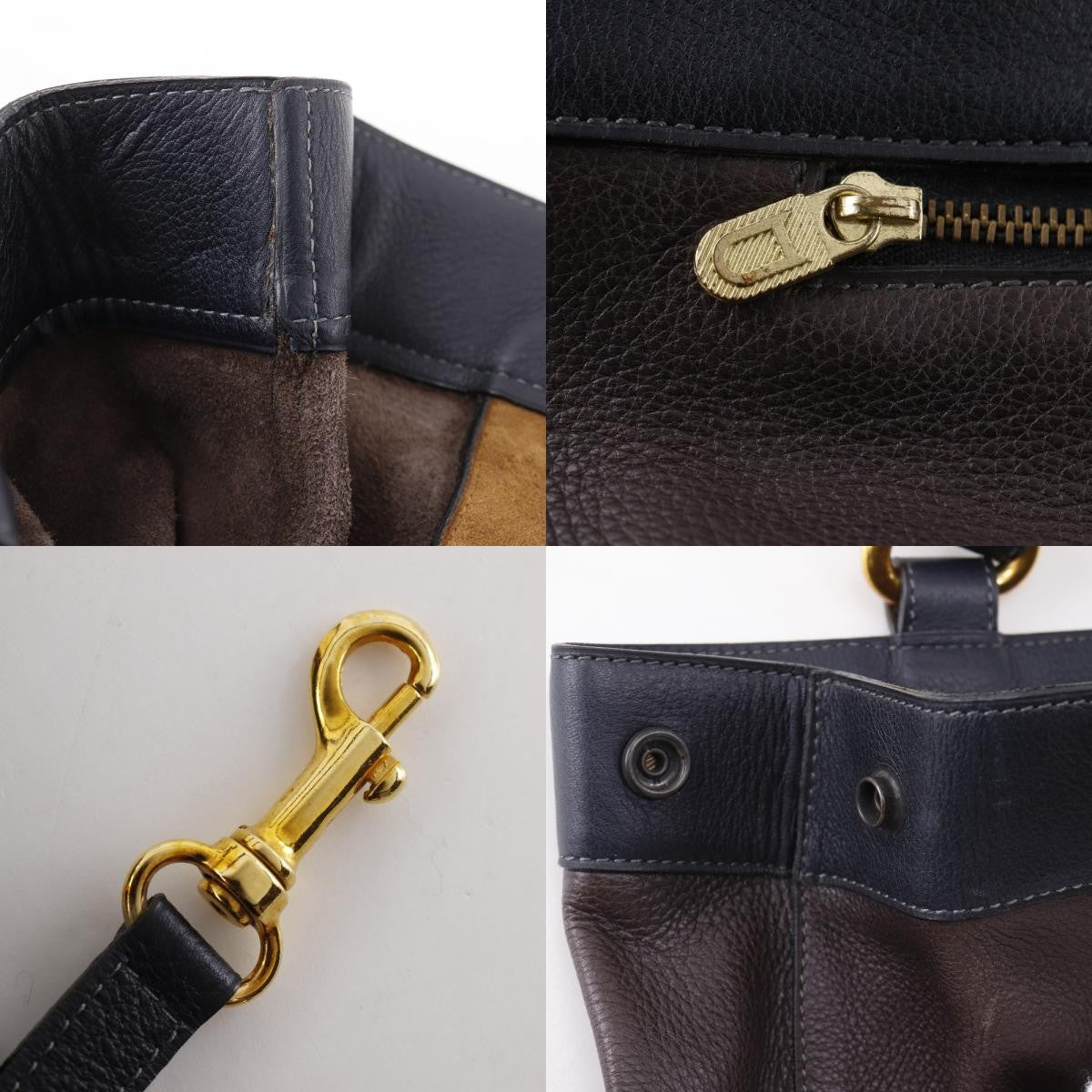 Delvaux Tote Bag Leather Brown Leather Tote Bag Bag (Pre-Owned)