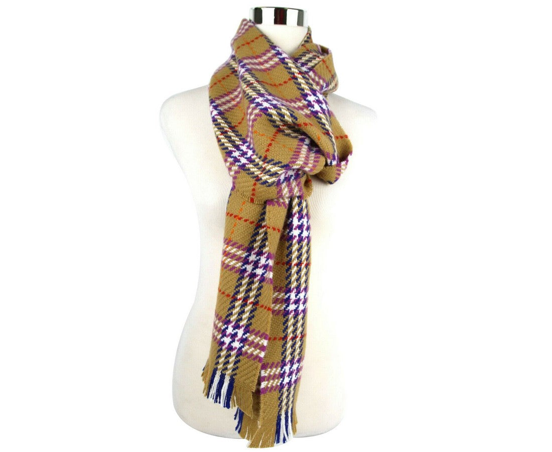 Burberry Women's Antique Multicolour Vintage Check Extra Fine Merino Wool Scarf