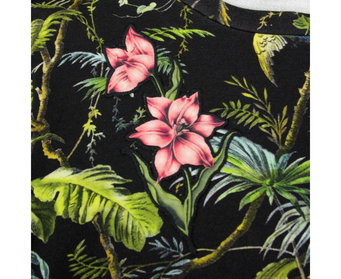 Gucci Men's Tropical Jungle Black / Green / Blue / Pink Felted Cotton Sweatshirt