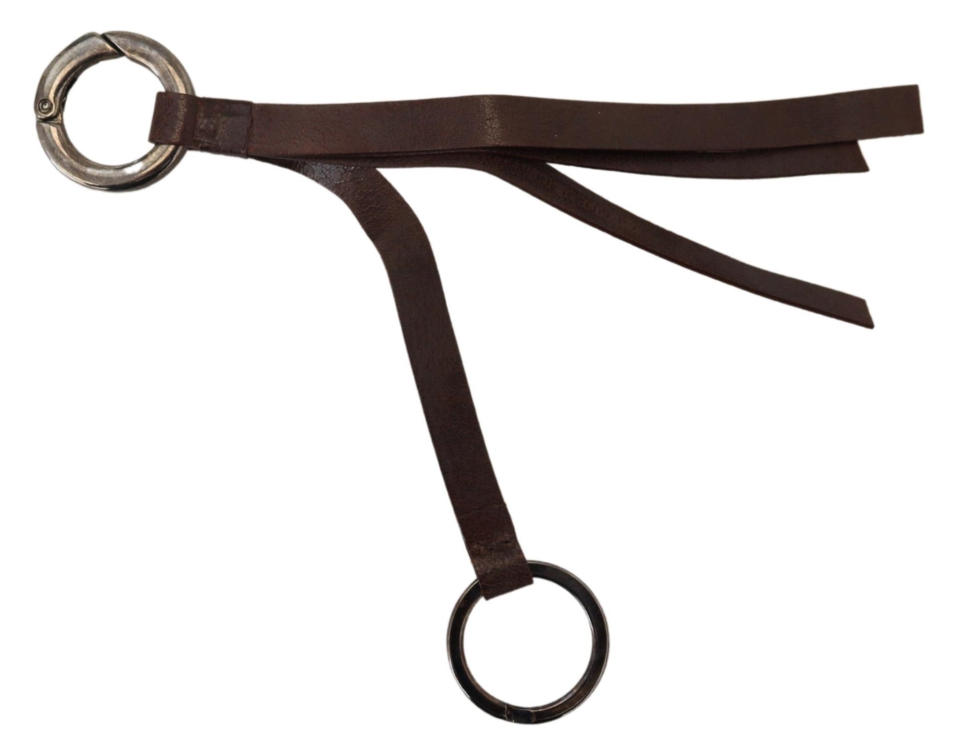 Costume National Elegant Brass & Leather Keychain Women's Charm