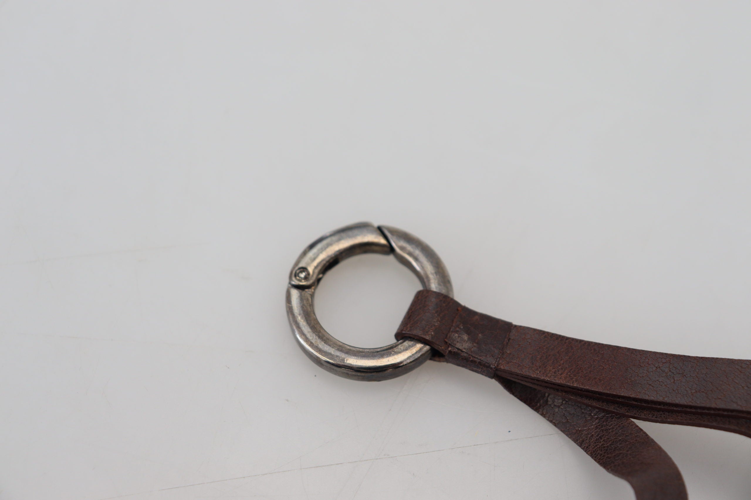 Costume National Elegant Brass & Leather Keychain Women's Charm