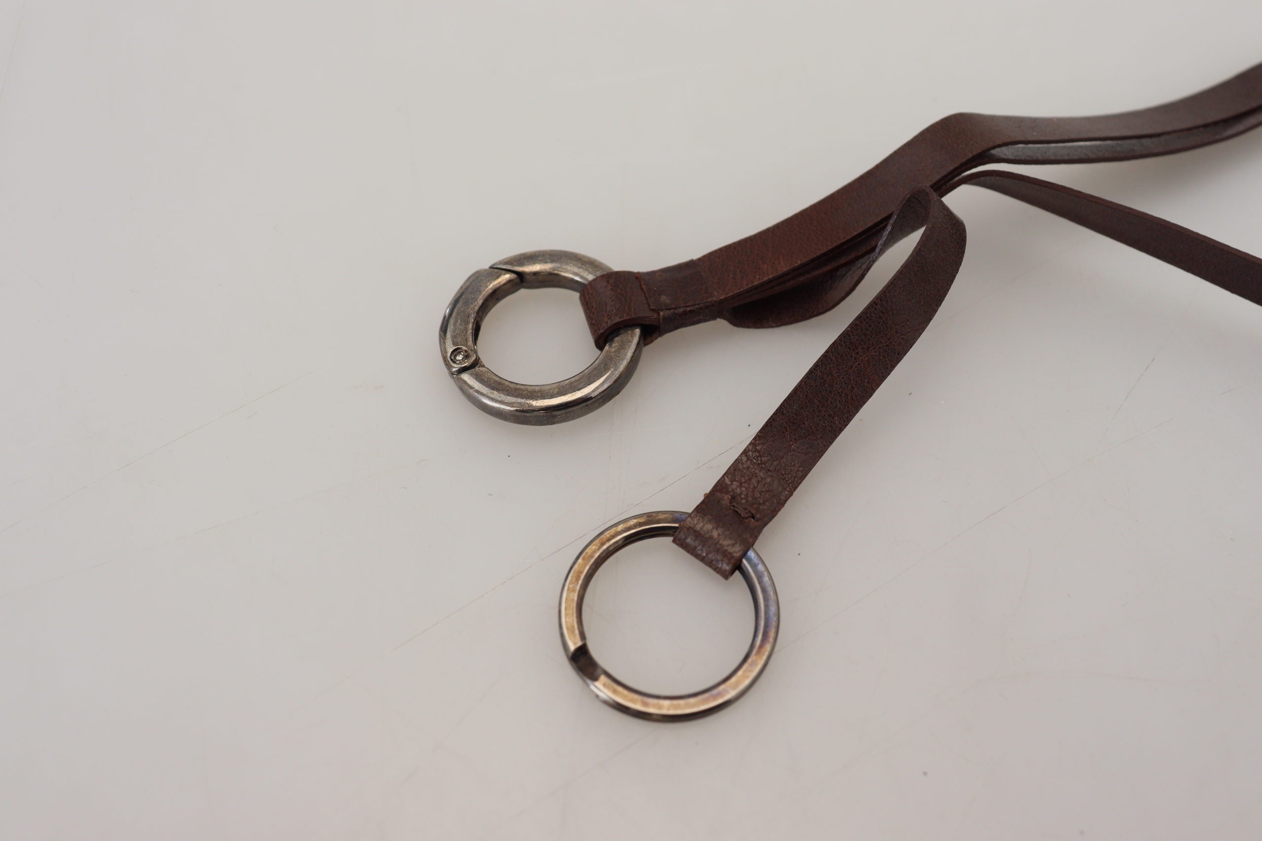 Costume National Elegant Brass & Leather Keychain Women's Charm
