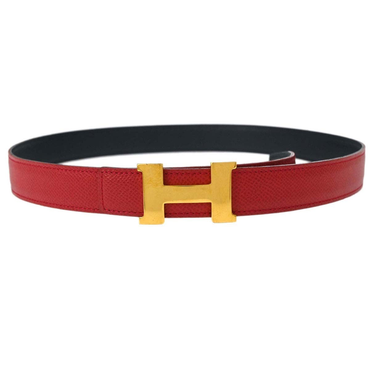 Hermes Constance Reversible Belt Leather Red Leather Belts Accessory (Pre-Owned)