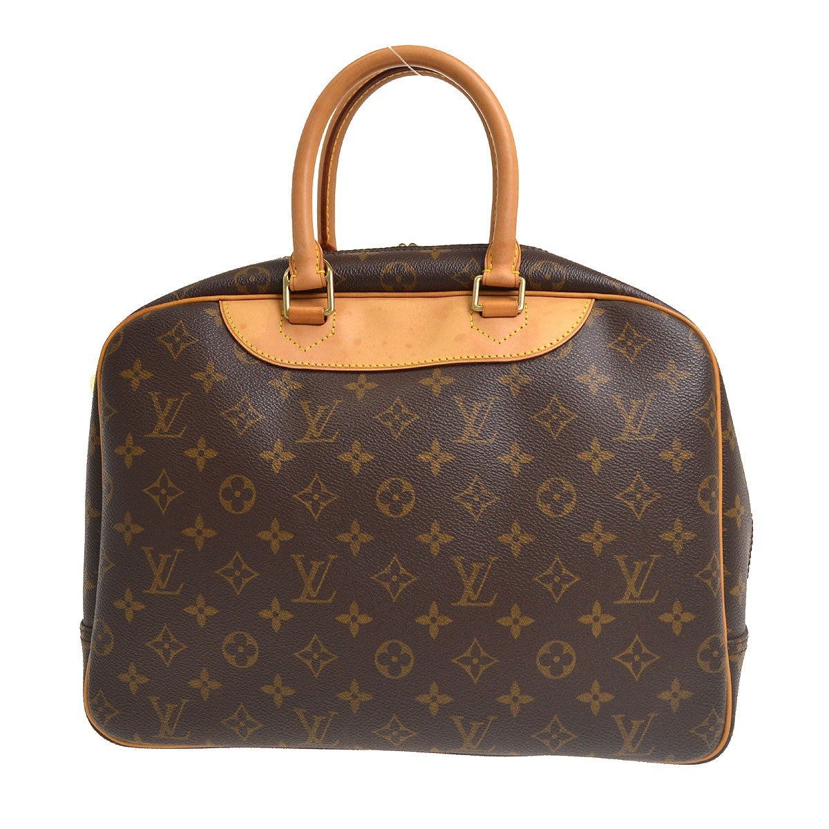 Louis Vuitton Bowling Vanity Printed Tuffetage With Leather Brown Canvas Handbag (Pre-Owned)