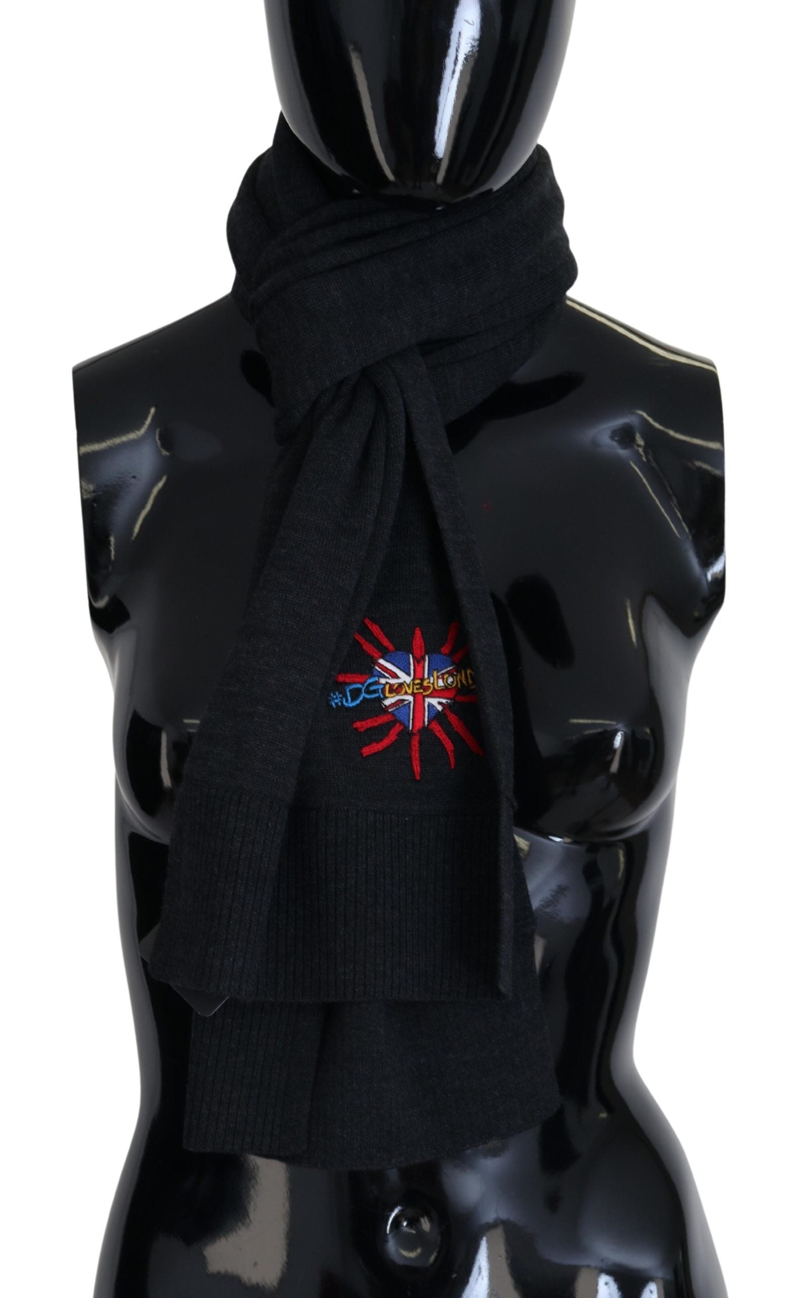 Dolce & Gabbana Black Sacred Heart #DGLovesLondon Wrap Women's Scarf