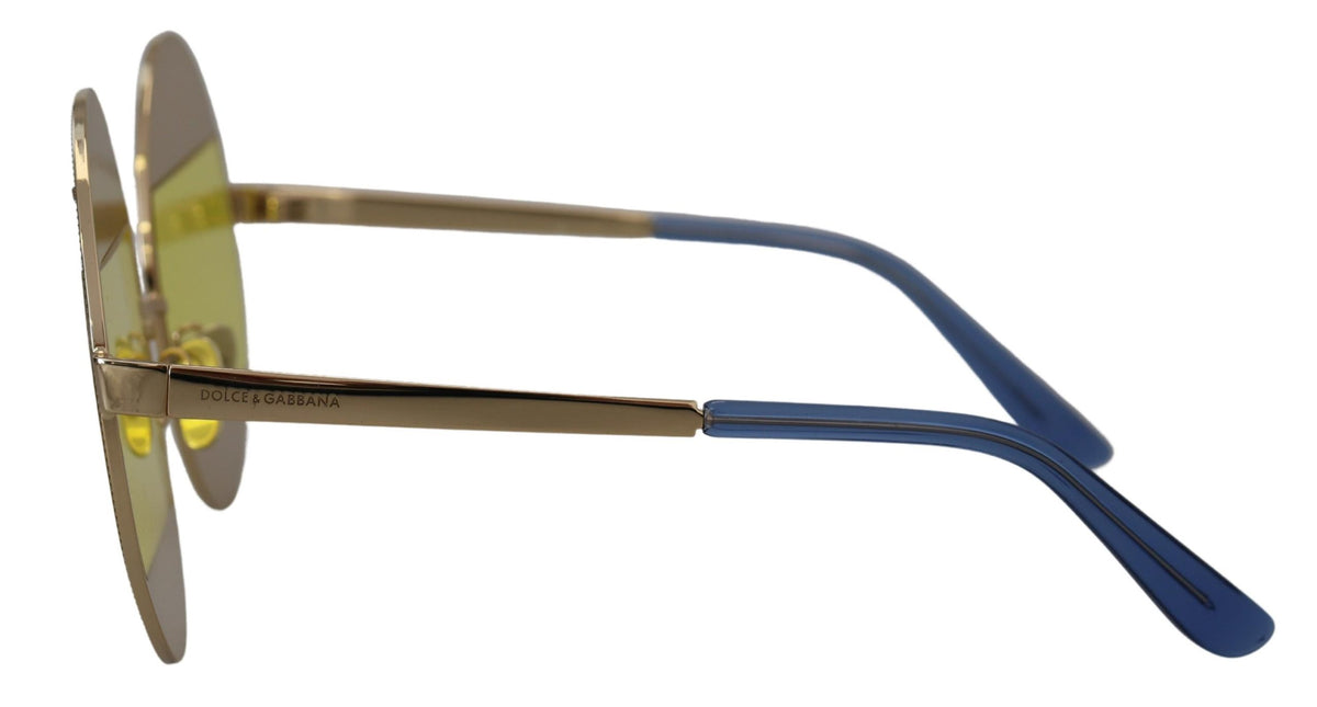 Dolce & Gabbana Gold Oval Metal Crystals Shades DG2209B Women's Sunglasses