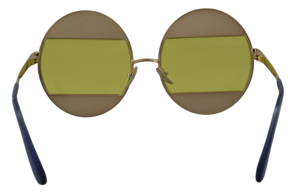 Dolce & Gabbana Gold Oval Metal Crystals Shades DG2209B Women's Sunglasses