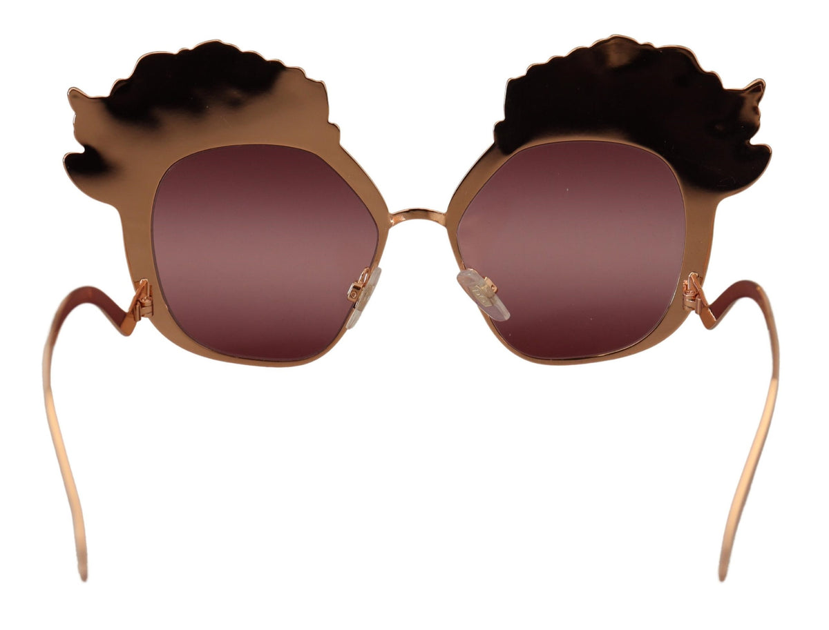 Dolce & Gabbana Pink Gold Rose Sequin Embroidery DG2202 Women's Sunglasses