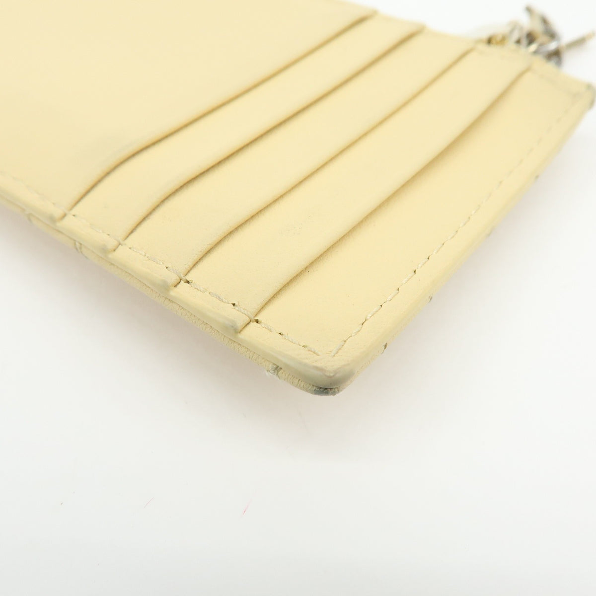 Christian Dior Lady Dior Card Holder Cannage Quilt Patent Yellow Leather Card Holders Accessory (Pre-Owned)