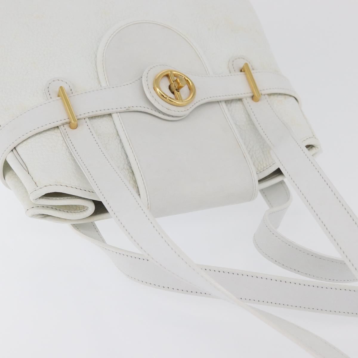 Christian Dior Vintage Leather White_Gold Leather Shoulder Bag Bag (Pre-Owned)