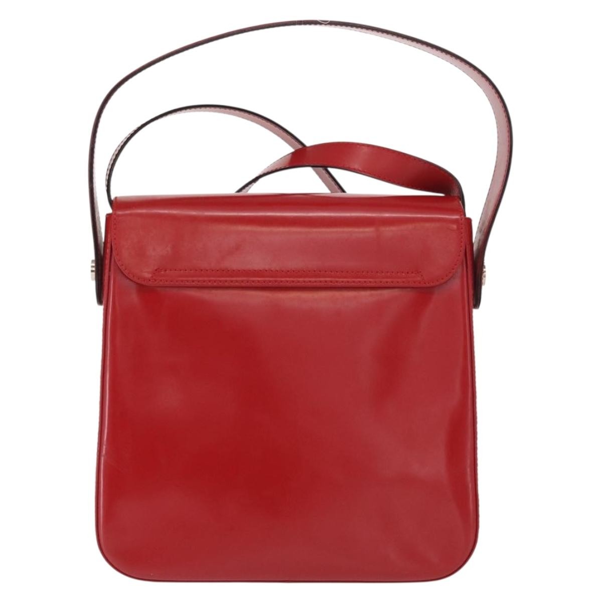 Salvatore Ferragamo Vala Leather Red Leather Handbag (Pre-Owned)