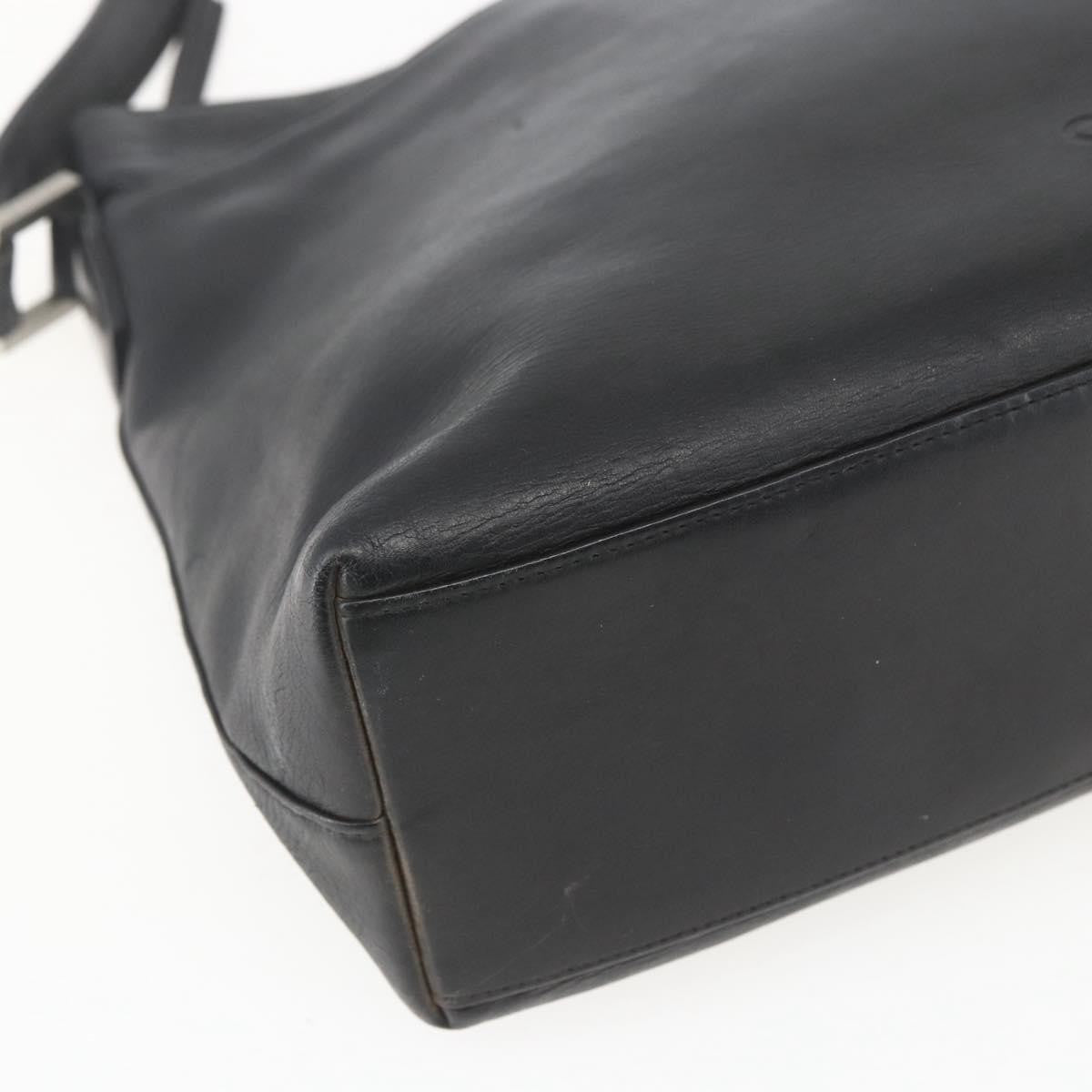 Chanel Vintage Leather Black Leather Shoulder Bag Bag (Pre-Owned)
