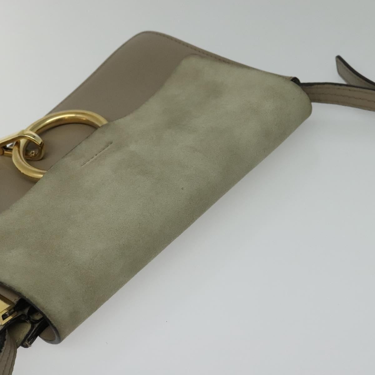 Chloe Faye Leather And Suede Gray Suede Shoulder Bag Bag (Pre-Owned)