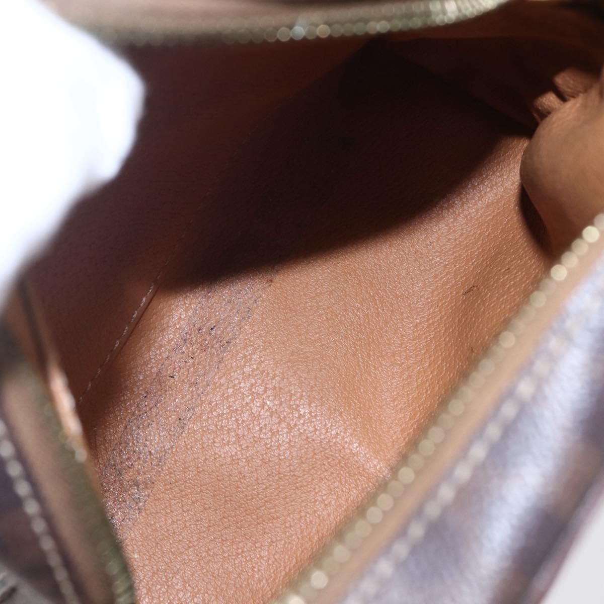 Celine Vintage Macadam Canvas And Leather Brown Canvas Shoulder Bag Bag (Pre-Owned)