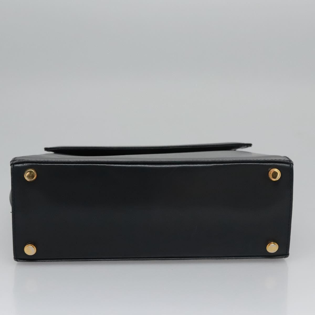 Salvatore Ferragamo Gancini Flap Woven Leather Black Leather Shoulder Bag Bag (Pre-Owned)