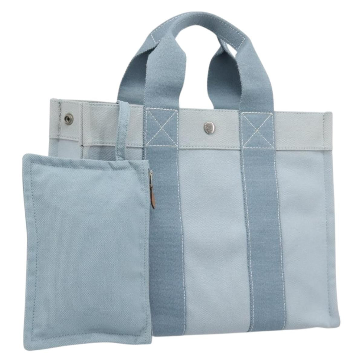 Hermes Bora Bora Toile Blue Canvas Tote Bag Bag (Pre-Owned)