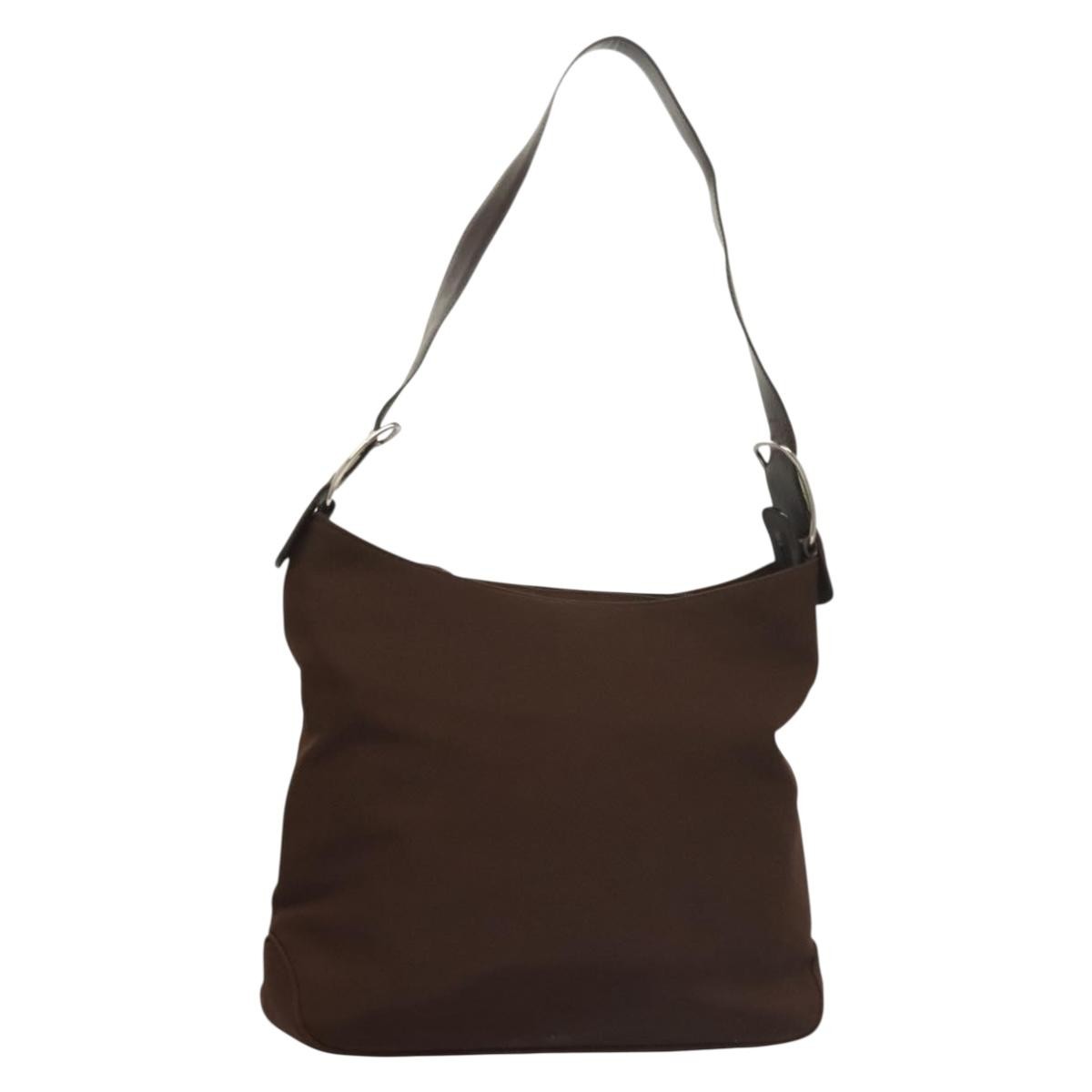 Salvatore Ferragamo Vala Canvas Brown Canvas Shoulder Bag Bag (Pre-Owned)