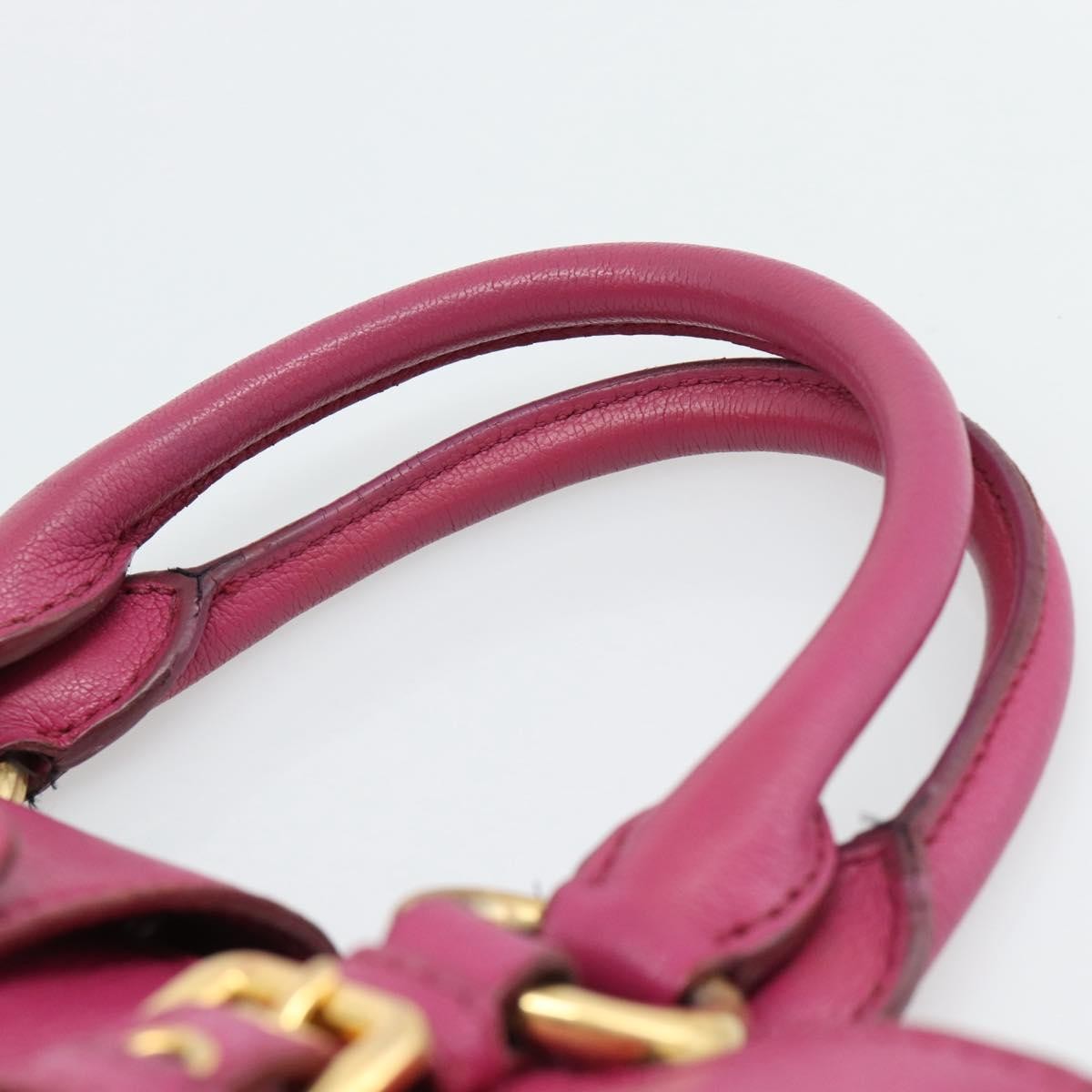 Miu Miu Madras Convertible Lock Leather Pink Leather Tote Bag Bag (Pre-Owned)