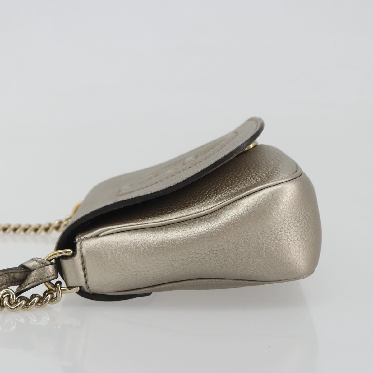 Gucci Soho Chain Leather Silver Leather Shoulder Bag Bag (Pre-Owned)