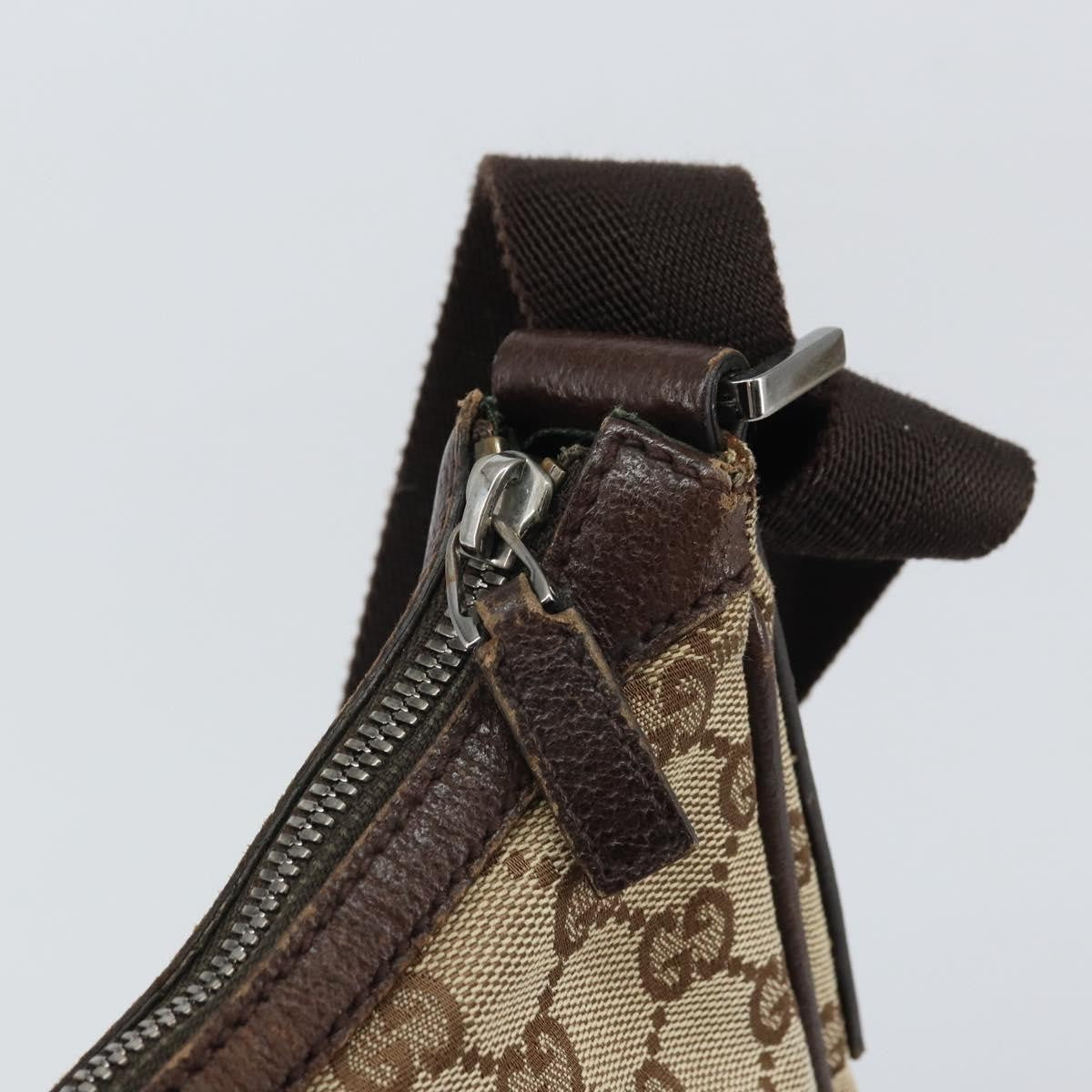 Gucci Vintage Gg Canvas And Leather Beige Canvas Shoulder Bag Bag (Pre-Owned)