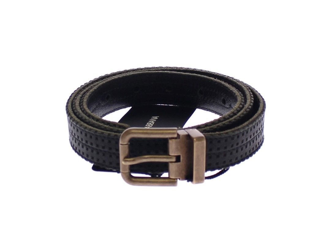 Dolce & Gabbana Elegant Blue Leather-Cotton Blend Men's Men's Belt