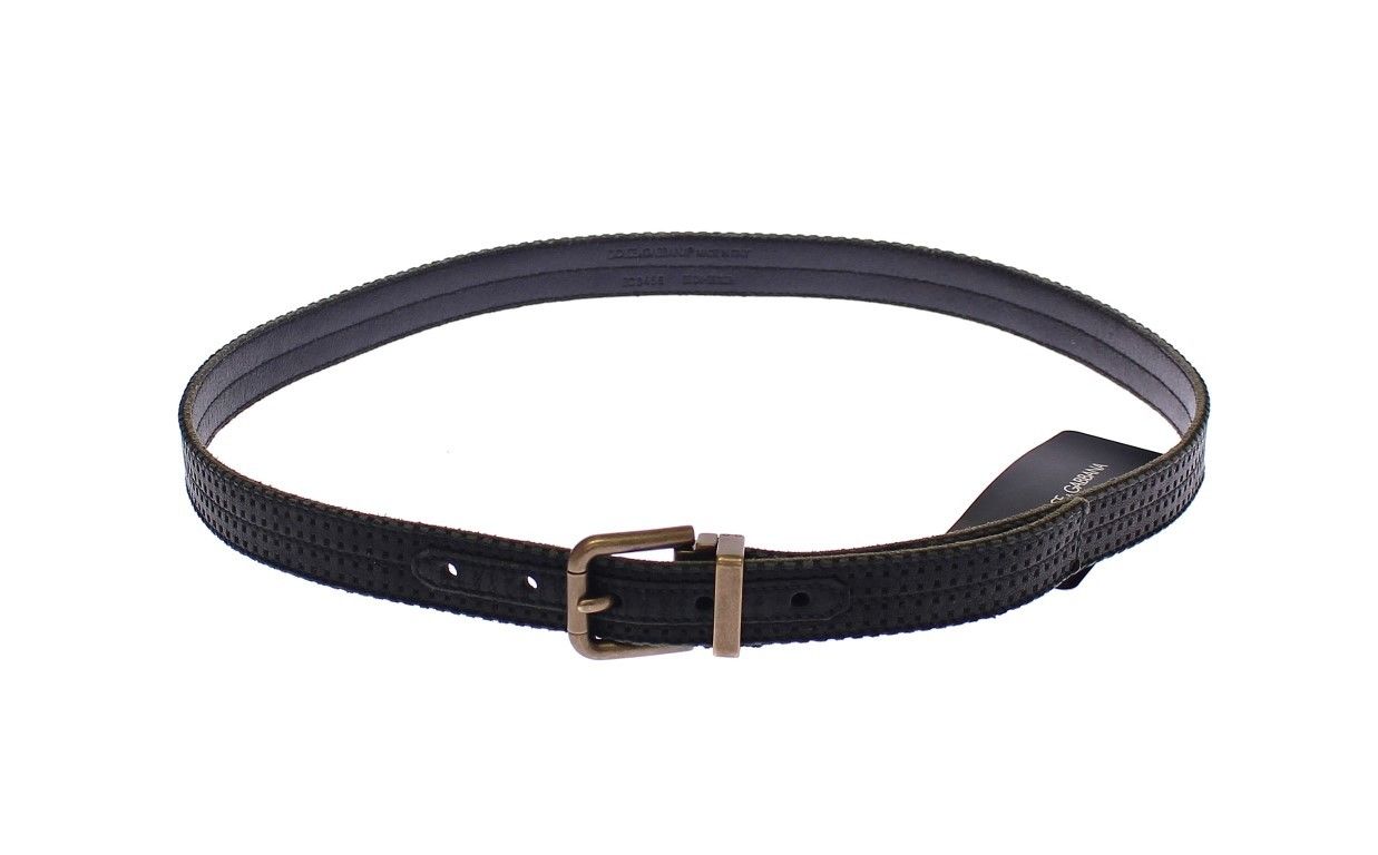 Dolce & Gabbana Elegant Blue Leather-Cotton Blend Men's Men's Belt