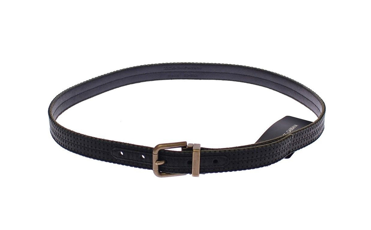 Dolce & Gabbana Blue Leather Logo Men's Belt