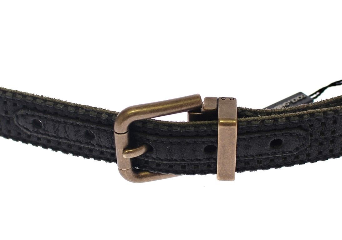 Dolce & Gabbana Elegant Blue Leather-Cotton Blend Men's Men's Belt