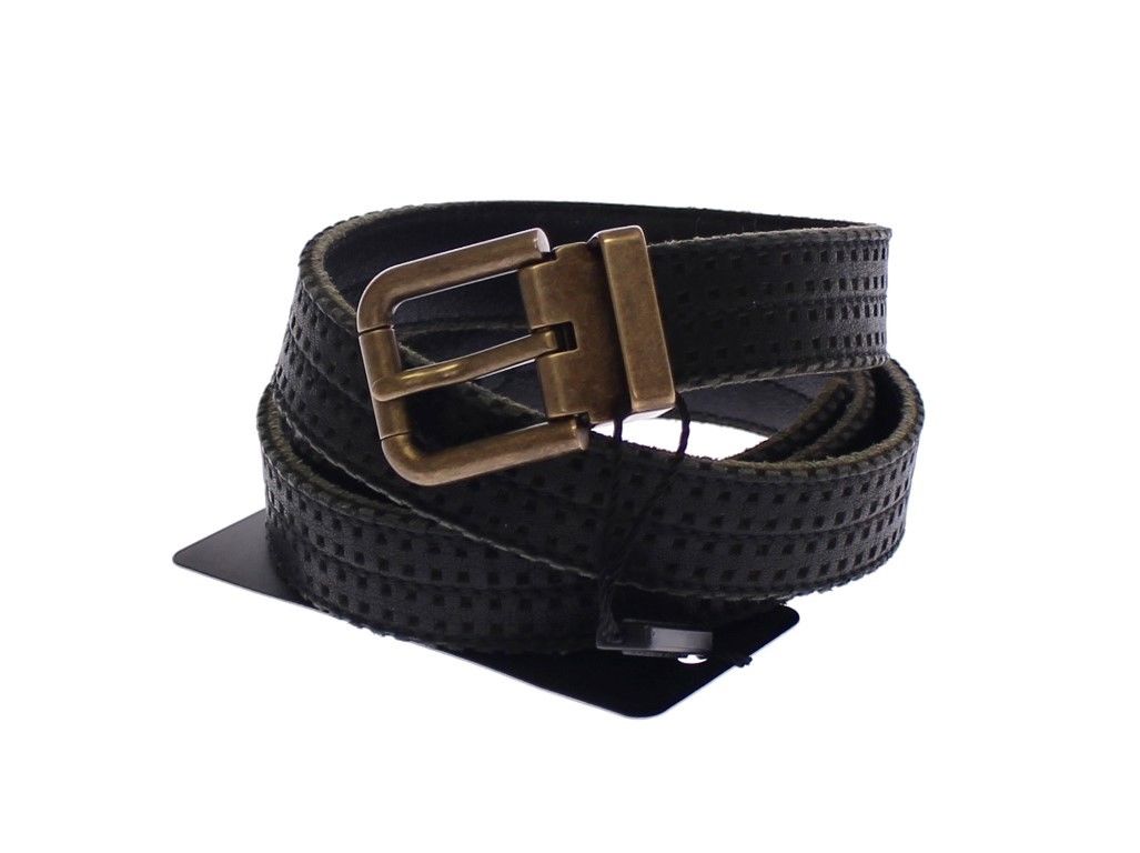 Dolce & Gabbana Elegant Blue Leather-Cotton Blend Men's Men's Belt