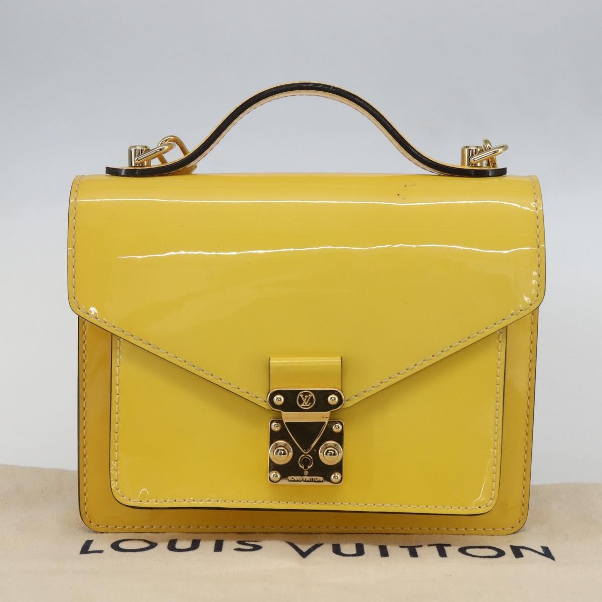 Louis Vuitton Monceau Vernis Yellow Patent_Leather Handbag (Pre-Owned)