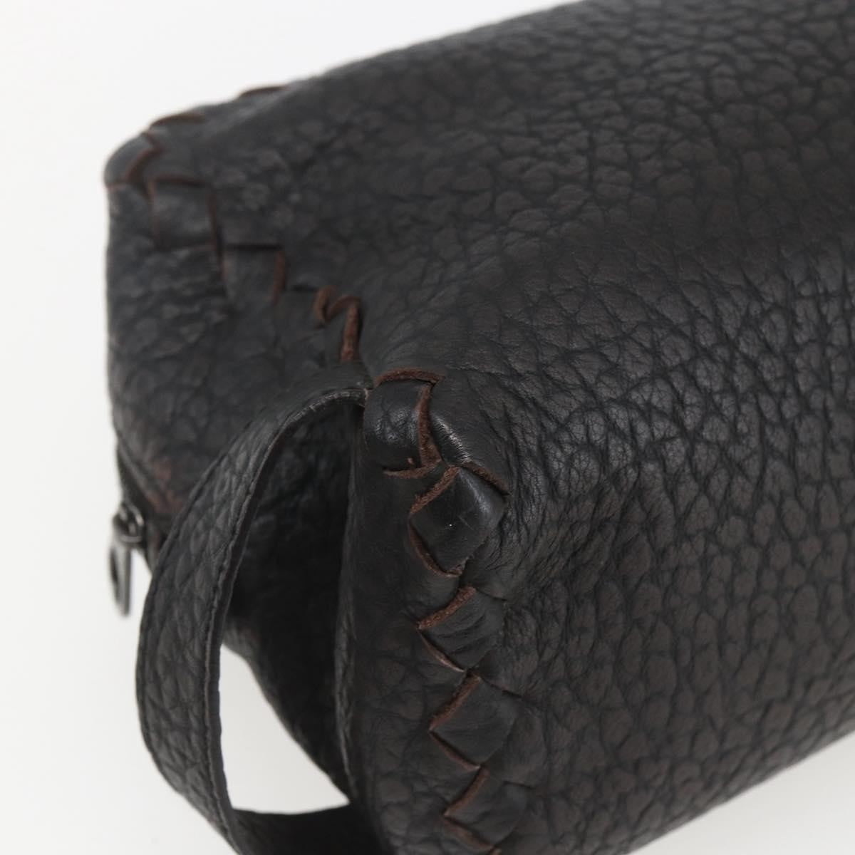 Bottega Veneta Zip Clutch Leather Brown Leather Clutche & Pouche Bag (Pre-Owned)