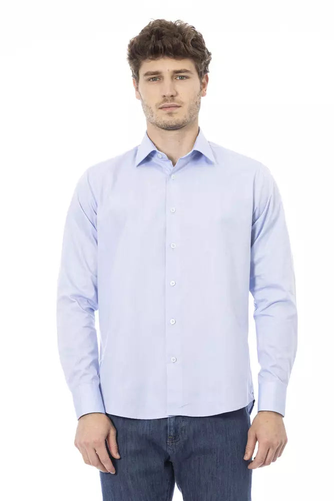 Baldinini Trend Light Blue Cotton Men Men's Shirt