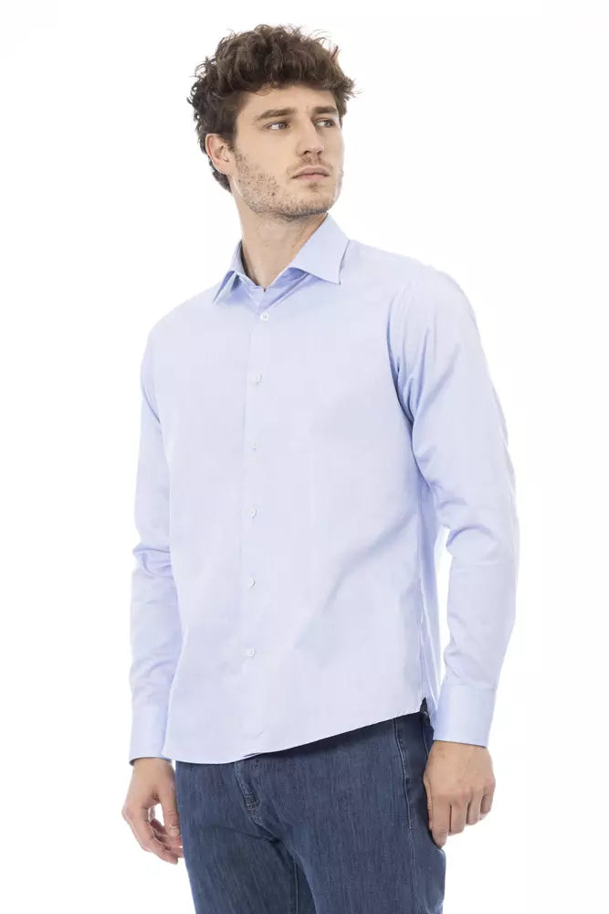 Baldinini Trend Light Blue Cotton Men Men's Shirt