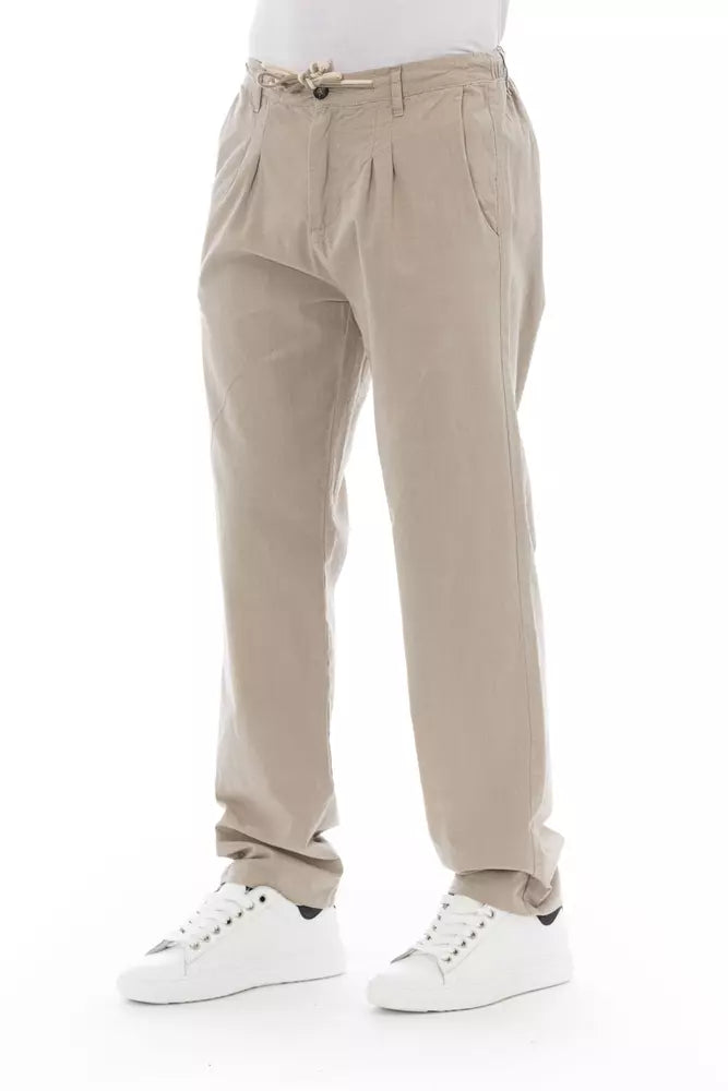 Baldinini Trend Beige Cotton Men Chino Men's Pants