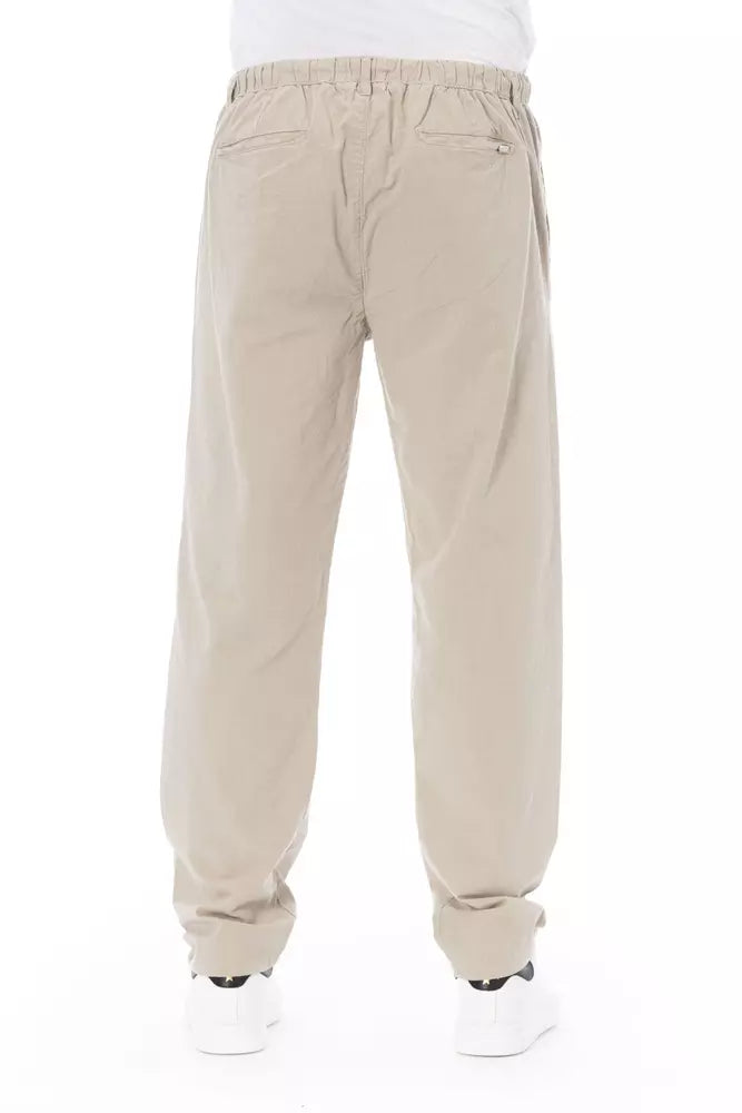 Baldinini Trend Beige Cotton Men Chino Men's Pants