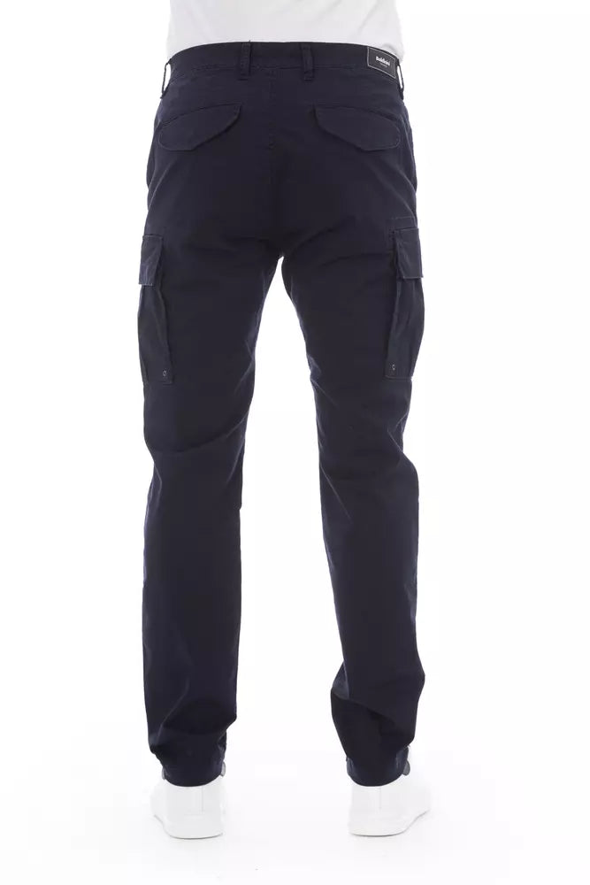 Baldinini Trend Blue Cotton Men Cargo Men's Trouser