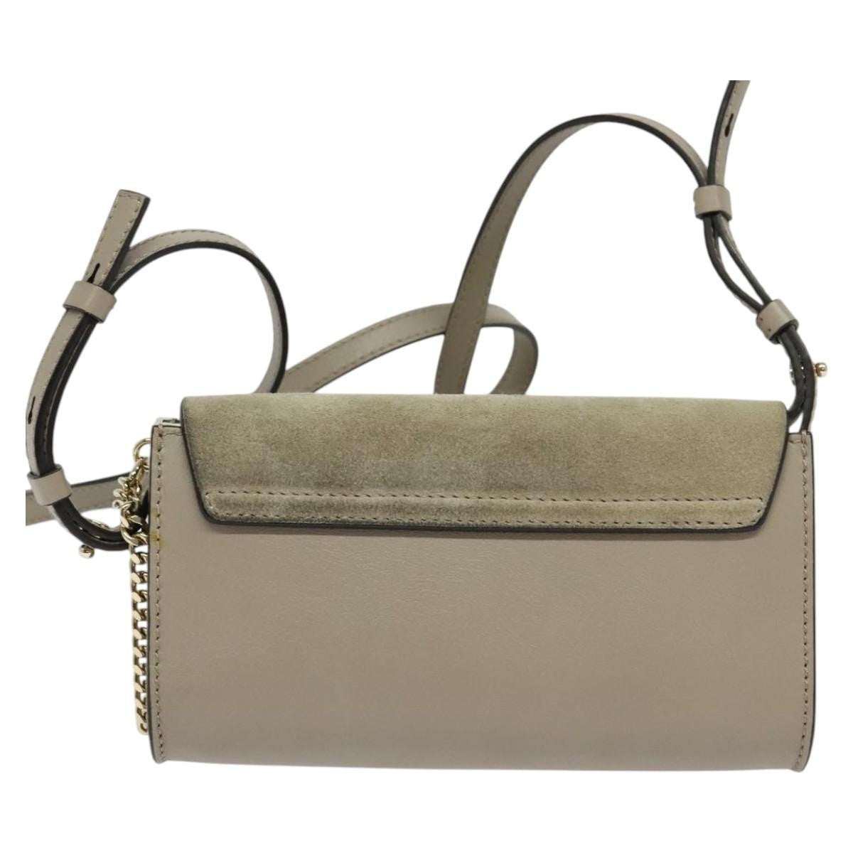 Chloe Faye Leather And Suede Beige Leather Shoulder Bag Bag (Pre-Owned)